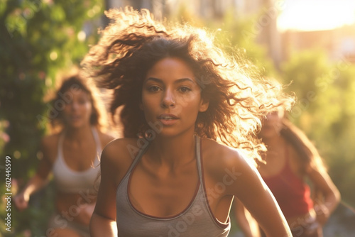 young adult woman jogging i...