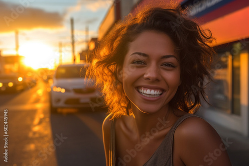 young adult woman outside o...