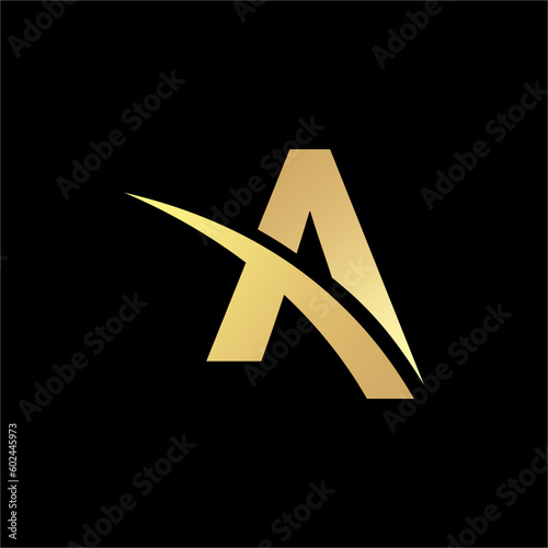 A letter Logo golden vector elegance 