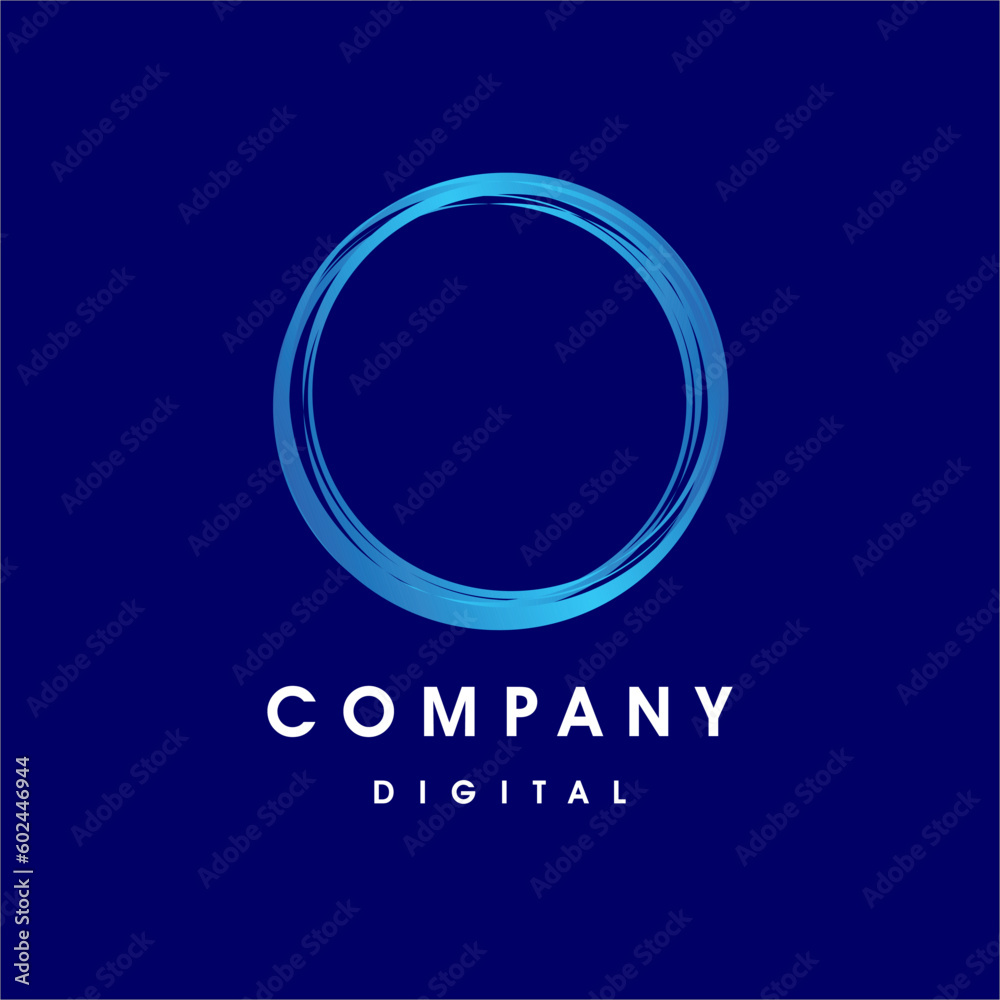 Globe circle logo round art brush stock digital vector template Globe circle logo round art brush stock digital vector template