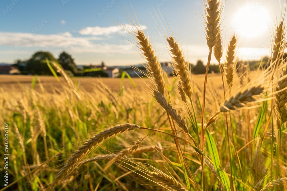 cornfield, idyllic, summer sun spring summer. Generative AI cornfield, idyllic, summer sun spring summer. Generative AI