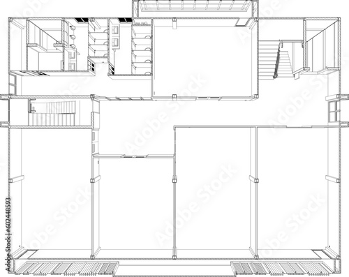 3D illustration of building project