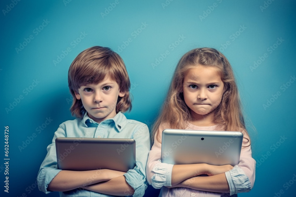 young toddler, kid with sad expression on face, stack of school books. Generative AI young toddler, kid with sad expression on face, stack of school books. Generative AI