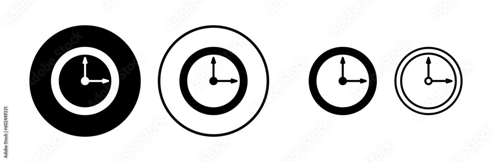 Clock icon. Time icon vector. Clock icon in trendy flat style isolated Clock icon. Time icon vector. Clock icon in trendy flat style isolated