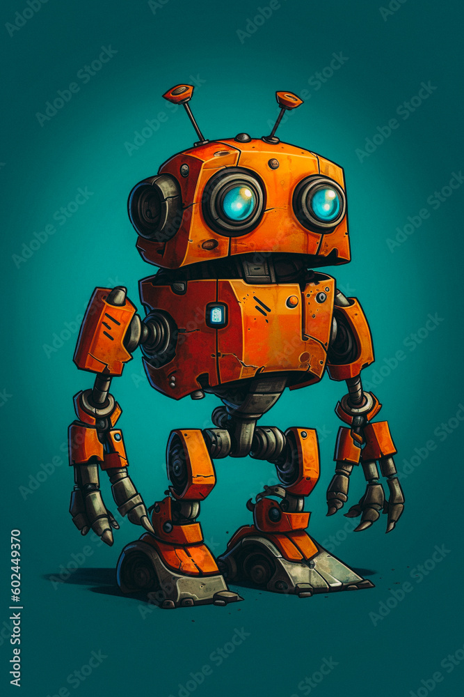 Obraz premium A cartoon of a robot - created with Generative AI technology