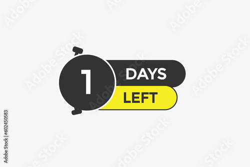 1 days left countdown template, 1 day countdown left banner label button eps 1  
