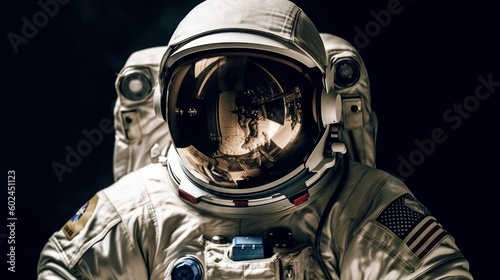 The valiant American astronaut with his spacesuit. AI generated