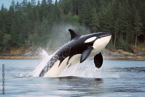 whale jumping in the water made with generative ai