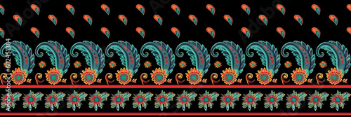 Paisley seamless pattern. Ethnic traditional colorful paisley vector pattern. pattern for textile design or fabrics