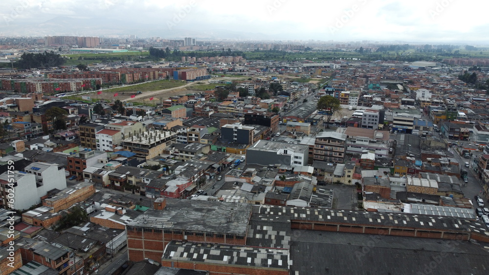 Fototapeta premium AERIAL IMAGES OF BOGOTA WITH DRONE AND ITS ROOFS
