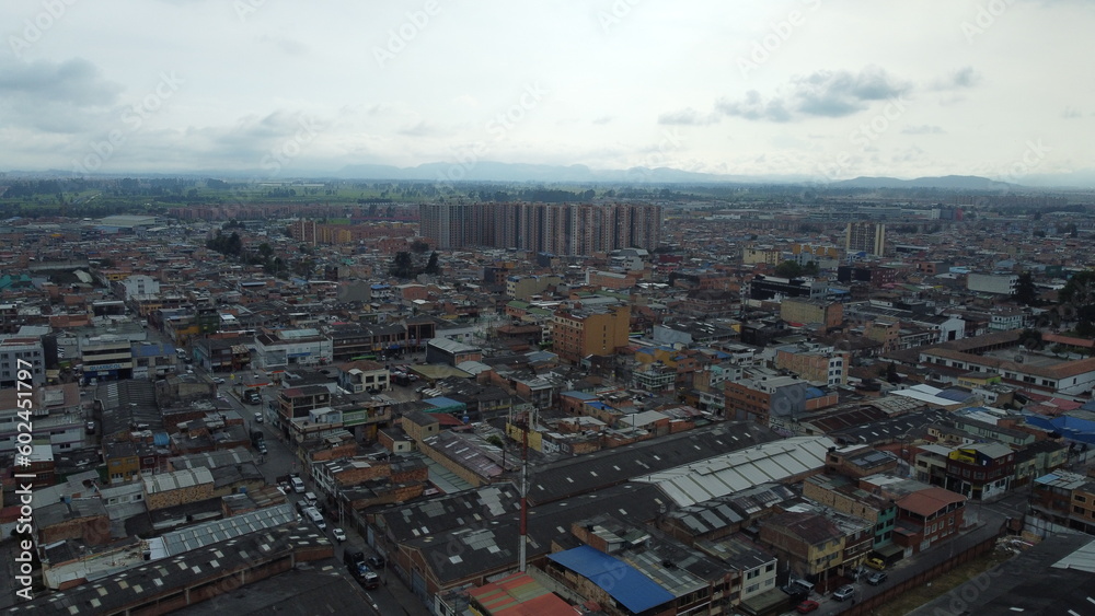 AERIAL IMAGES OF BOGOTA WITH DRONE AND ITS ROOFS