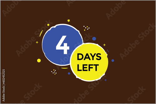 4 days left countdown template, 4 day countdown left banner label button eps 4 