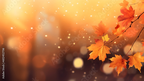                               Autumn leaves  maple  background Generative AI