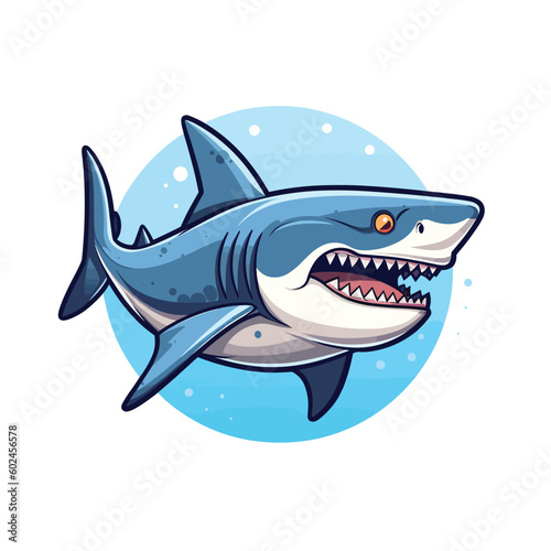 Vector illustration of shark isolated