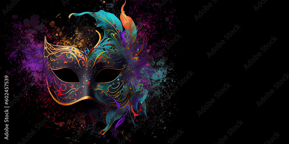 Beautiful carnival Venetian mask on isolated background. Generative AI