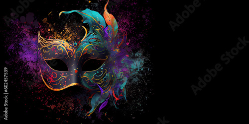 Beautiful carnival Venetian mask on isolated background. Generative AI