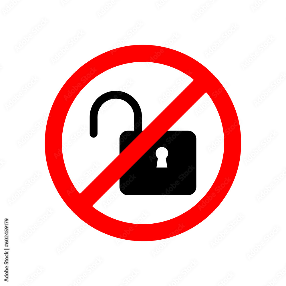 Forbidden lock vector icon illustration on white background..eps Forbidden lock vector icon illustration on white background..eps