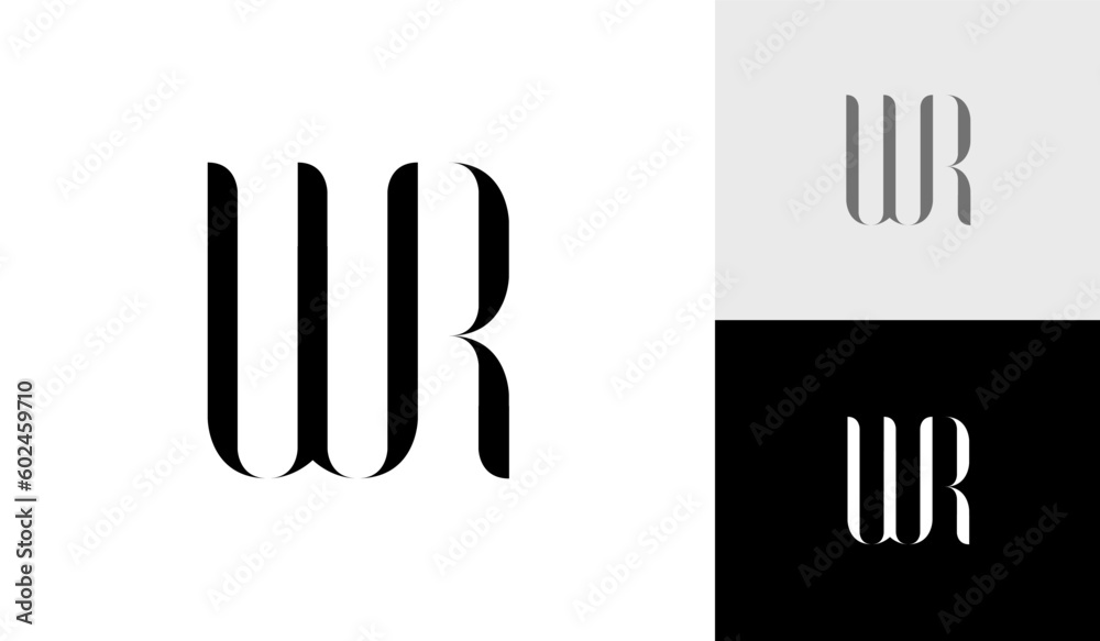Fototapeta premium Letter WR initial monogram logo design