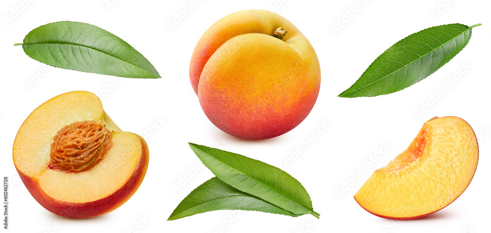 Peach isolated on white background Peach isolated on white background