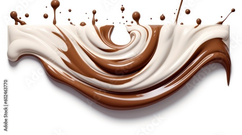 Chocolate splash on white background. chocolate Day.Generative AI
