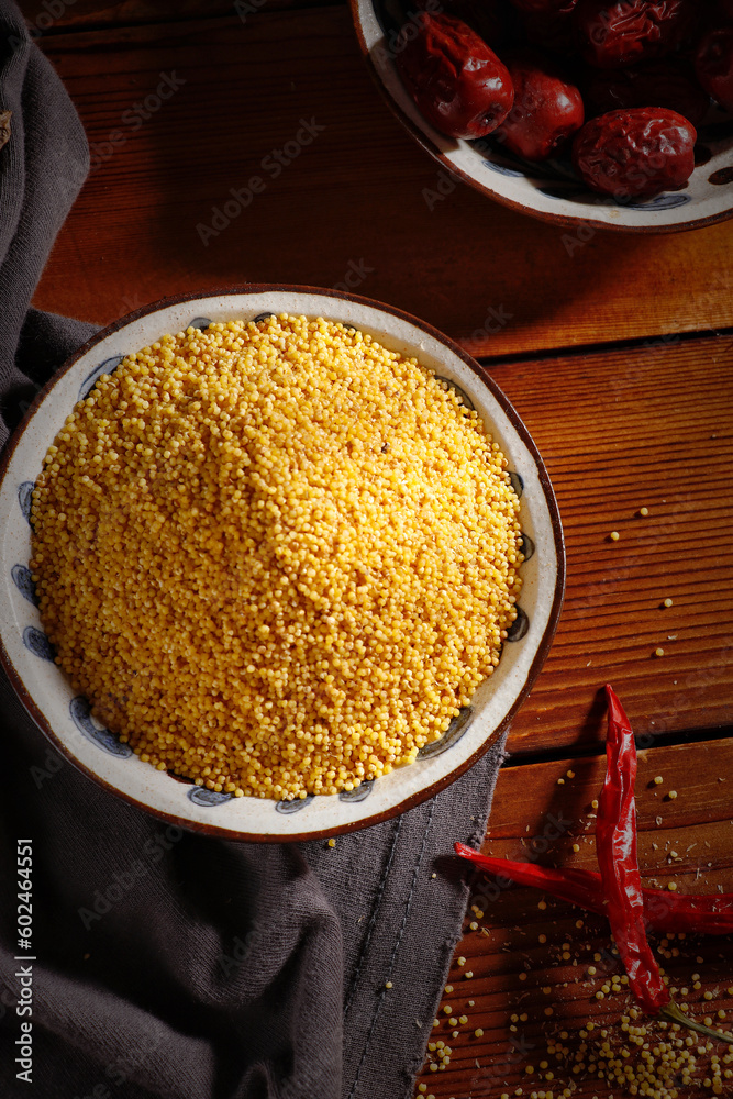 Panicum miliaceum is scientific name of Proso Millet cereal grain. Also