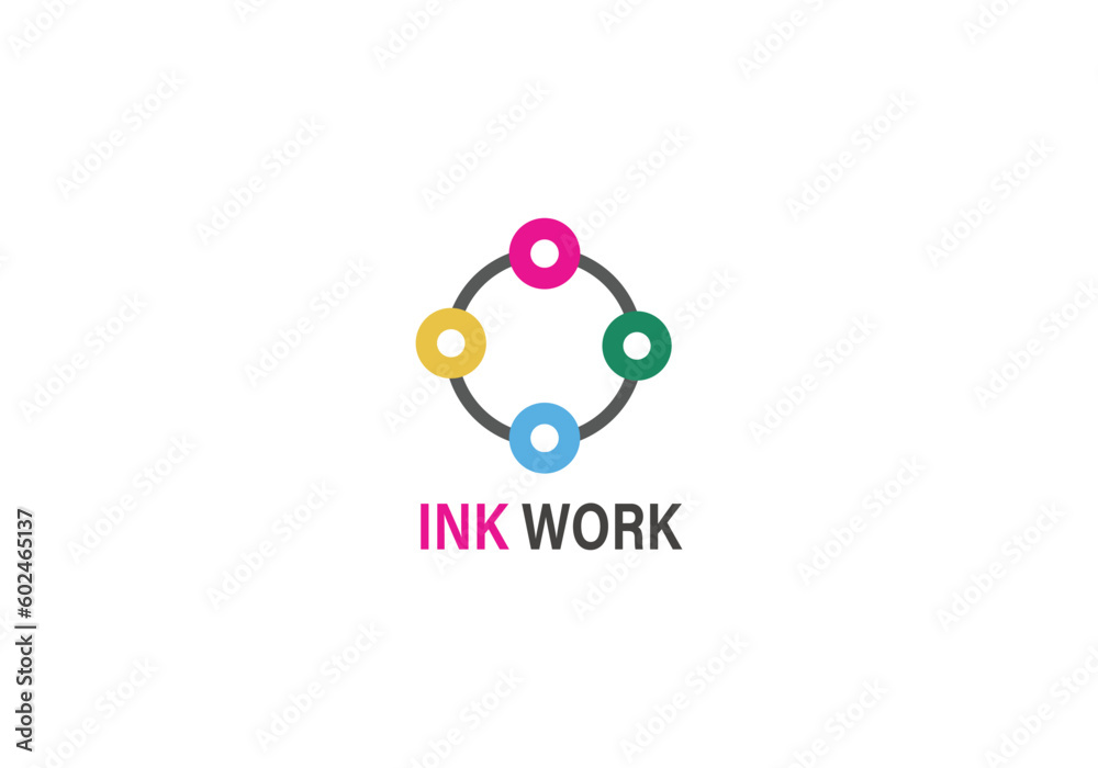 abstract ink vector logo design template