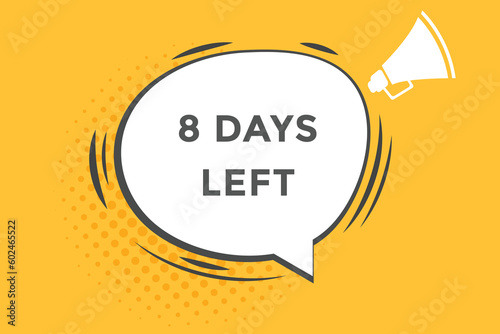 8 days left countdown template, 8 day countdown left banner label button eps 8 