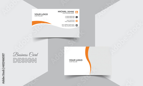 Creative and clean corporate business card template. Vector illustration. Stationery design