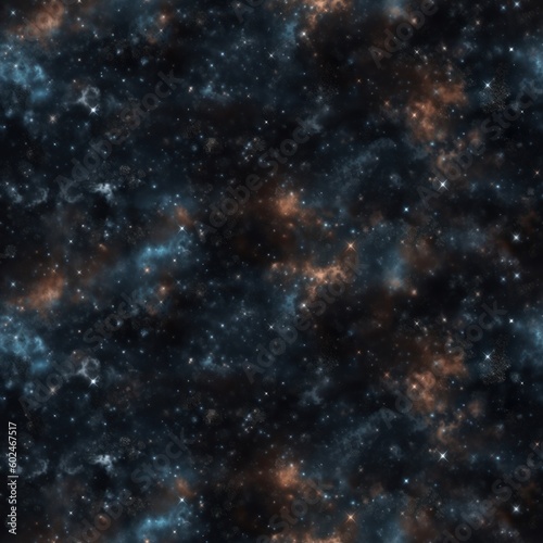 Seamless pattern texture of silver particles of star nebulae for background design. AI Generation 