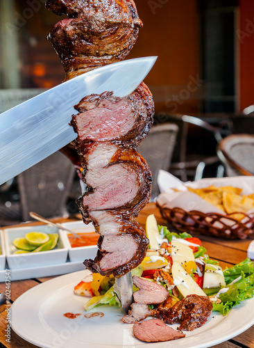 Cutting Brazilian Beef Sword