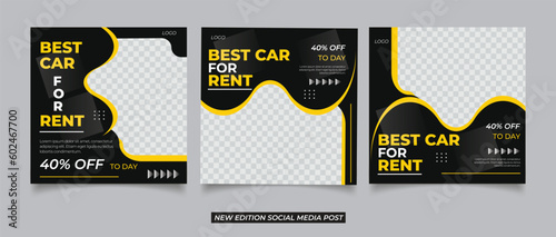 Car rental promotion social media instagram post banner template