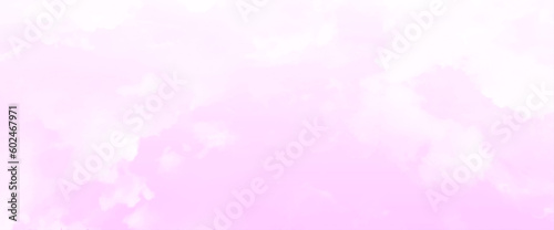 Pink sky background with white clouds. Clouds and bright pink sky. Vector image