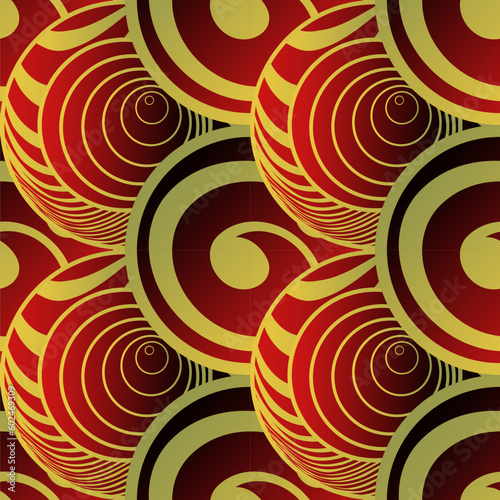 Seamless textured abstract background in red with yellow stripes