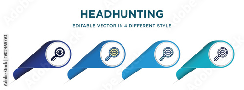 headhunting icon in 4 different styles such as filled, color, glyph, colorful, lineal color. set of vector for web, mobile, ui