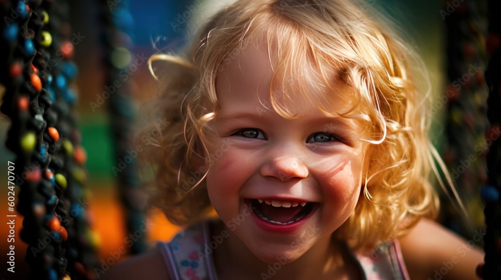 Portrait of a beautiful happy little girl close-up. Generative AI. Portrait of a beautiful happy little girl close-up. Generative AI.