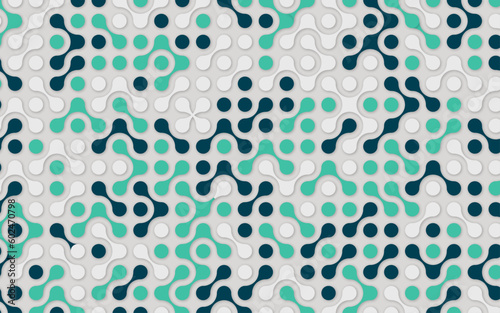 Abstract metaballs colorful pattern in various size and random connection on gray background. Vector illustration.
