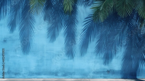 palm trees in blue background