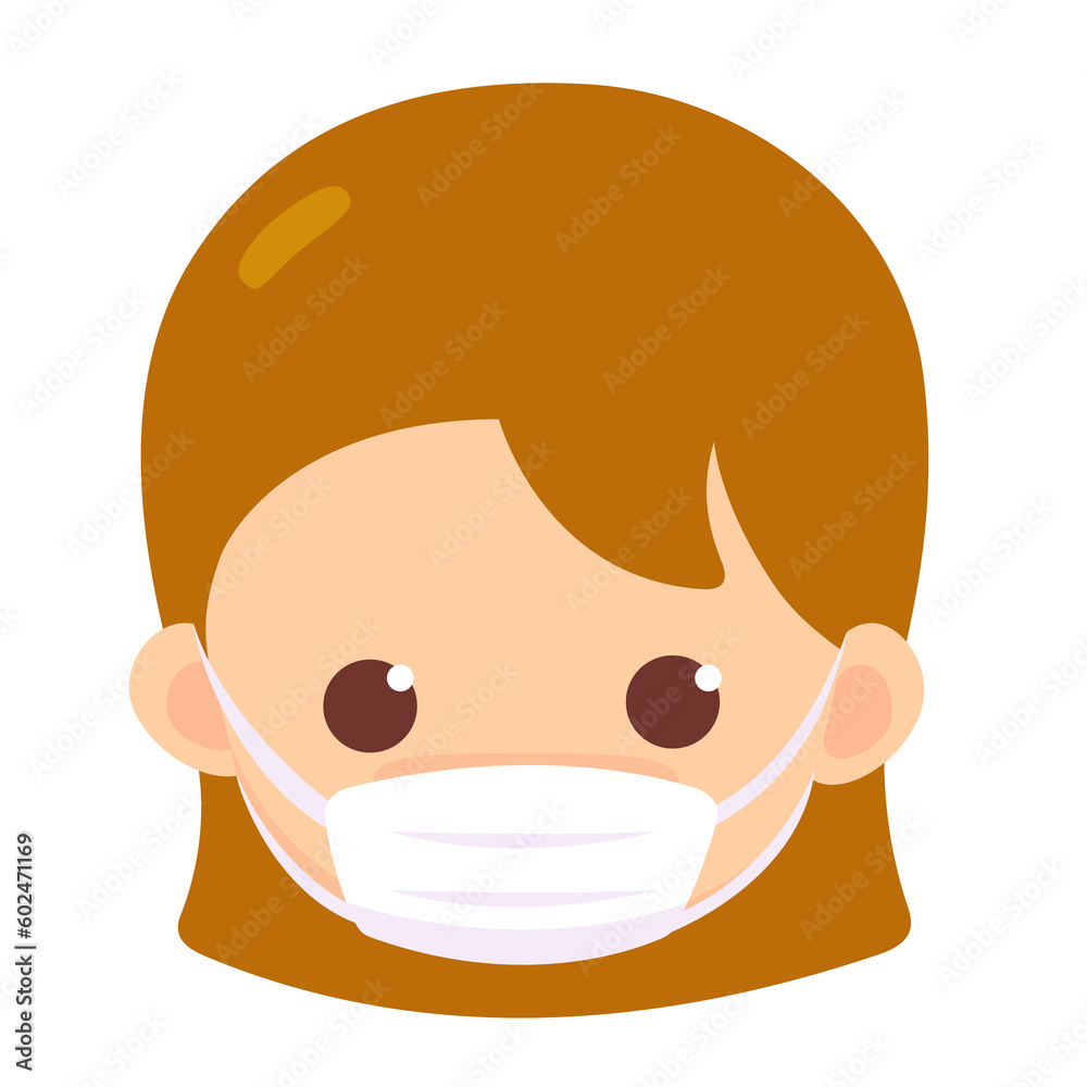 A woman or girl who wears a mask for protection against pm 2.5 or viruses or bacteria and disease. A woman or girl who wears a mask for protection against pm 2.5 or viruses or bacteria and disease.