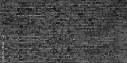 Black brick wall texture vector illustration. Old brick black color wall. Vintage background