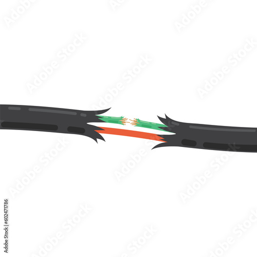 the power cord is broken vector illustration element concept design template