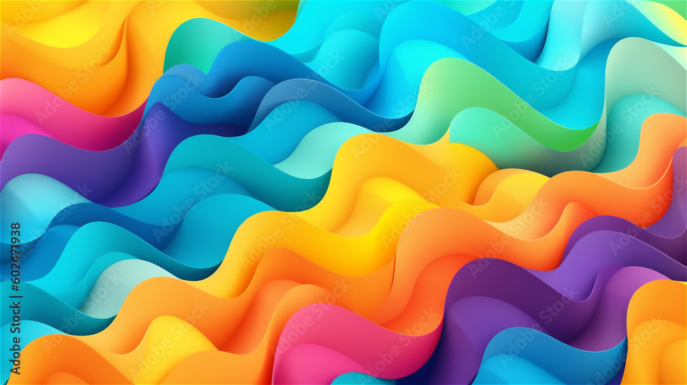 Generative AI, A vibrant abstract pattern in rainbow colors Generative AI, A vibrant abstract pattern in rainbow colors