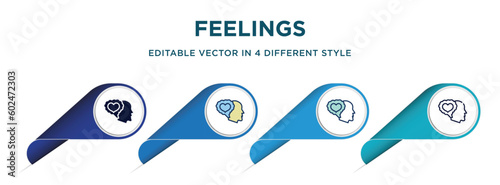 feelings icon in 4 different styles such as filled, color, glyph, colorful, lineal color. set of vector for web, mobile, ui