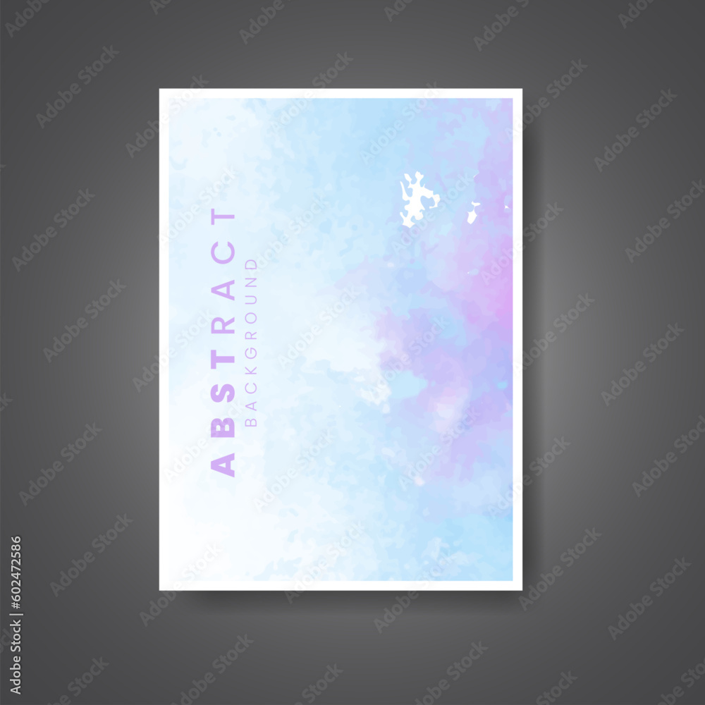 Cover template with watercolor background. Design for your cover, date, postcard, banner, logo.