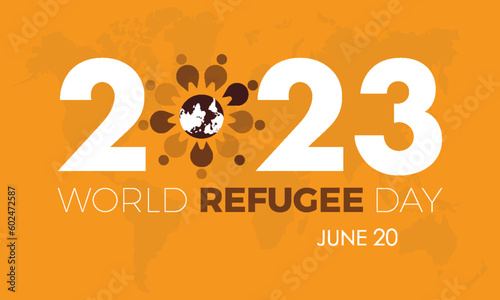 2023 Concept World Refugee Day survival human life vector illustration banner template