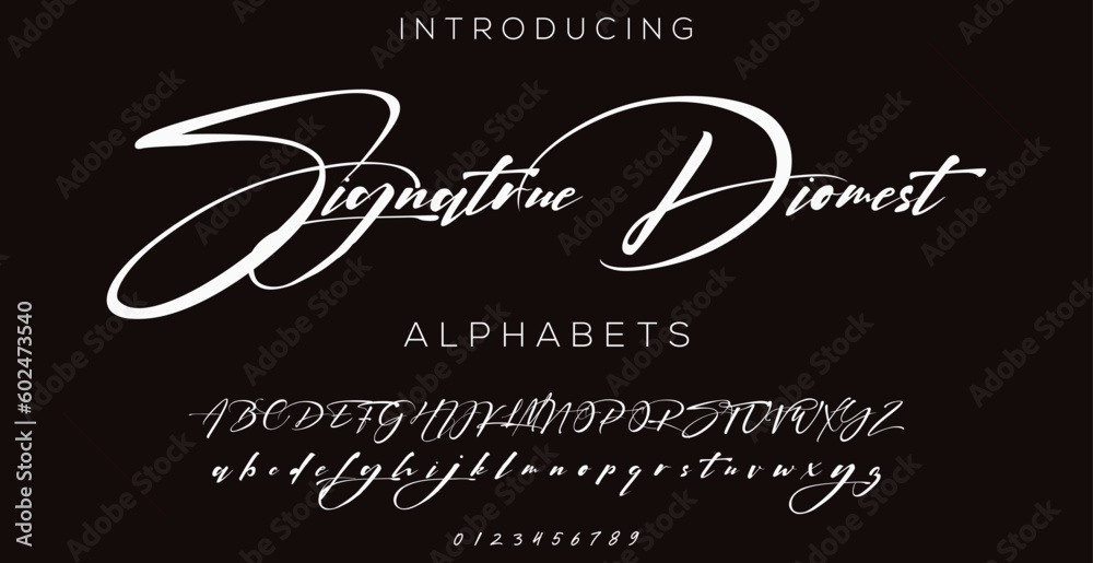 Hand drawn calligraphic vector monoline font. Distress signature letters. Modern script calligraphy type. ABC typography latin signature alphabet - obrazy, fototapety, plakaty 
