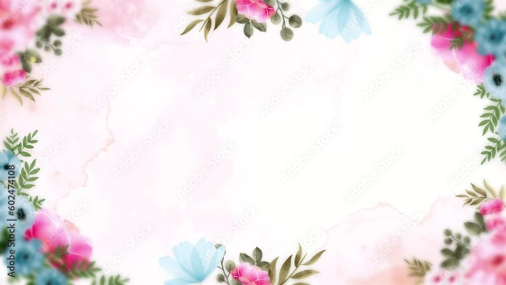 Flower corner frame appearing composition for wedding and valentine