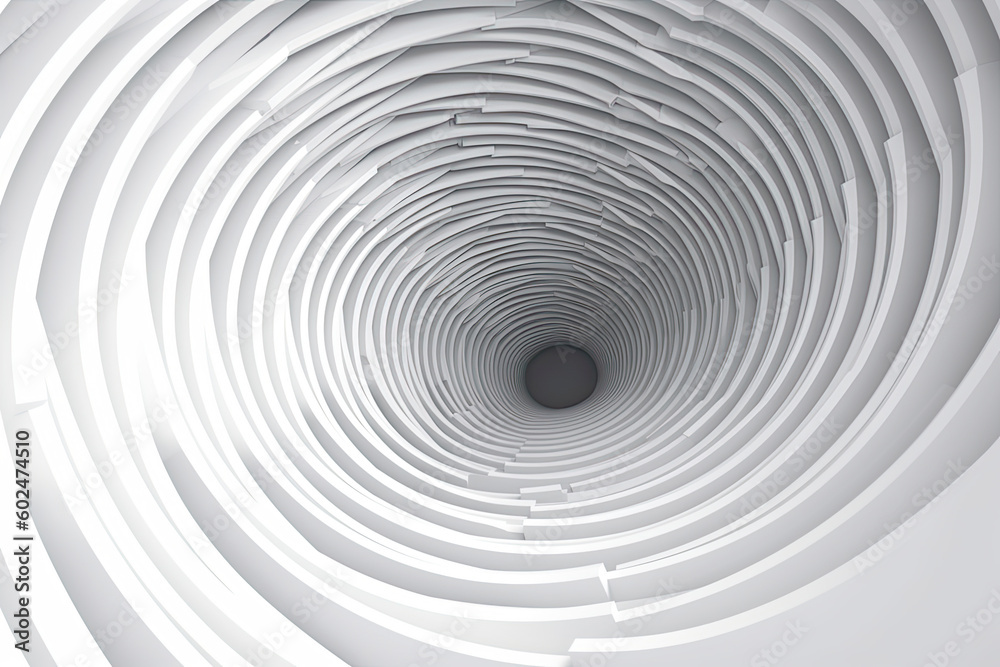 3d rendering, abstract futuristic background. White spiral tunnel. 3d rendering, abstract futuristic background. White spiral tunnel.