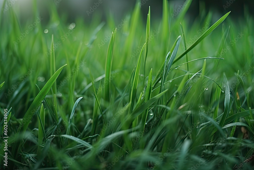 Obraz premium close up of green and fresh grass