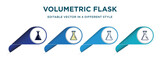 volumetric flask icon in 4 different styles such as filled, color, glyph, colorful, lineal color. set of vector for web, mobile, ui