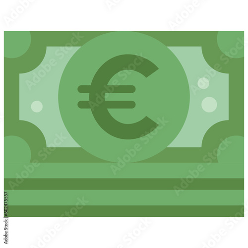 euro bill flat icon